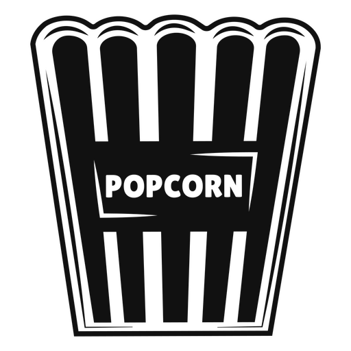 Imagem em preto e branco de uma caixa de pipoca Desenho PNG