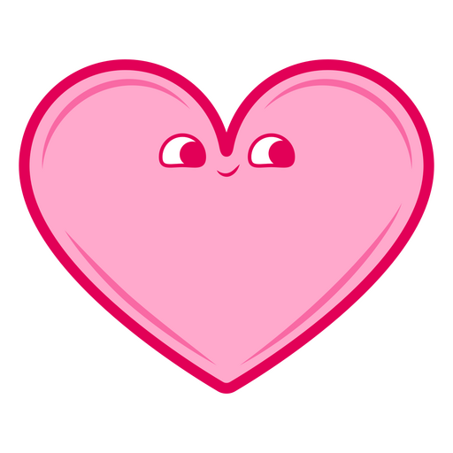 Pink heart with a smiley face on it PNG Design