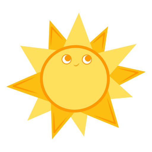 Sol bonito dos desenhos animados sorrindo Desenho PNG