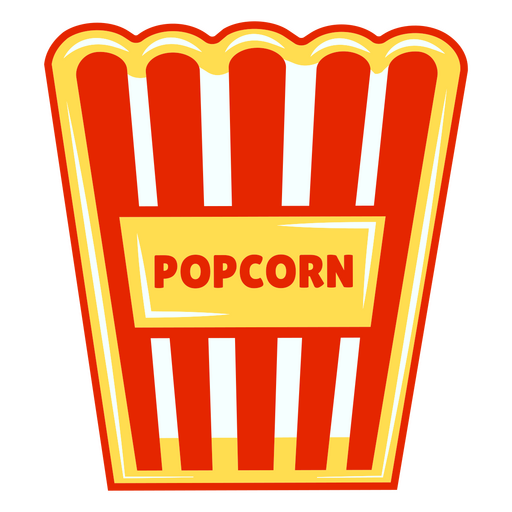 Popcorn box red and yellow PNG Design