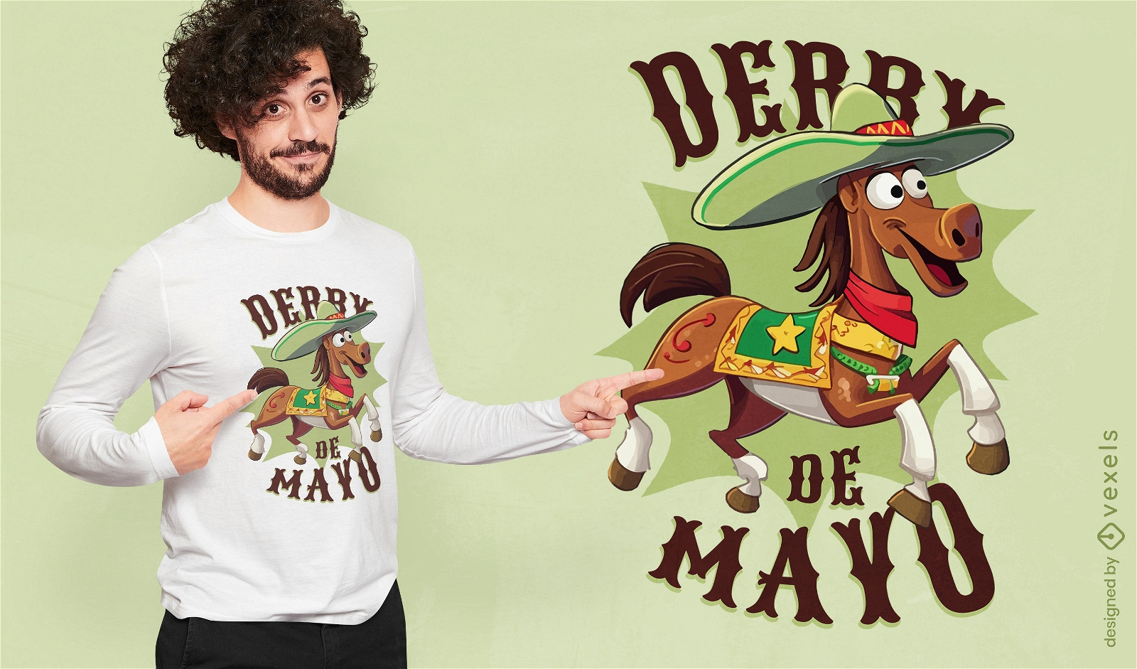 Diseño de camiseta de caballo del Cinco de Mayo.
