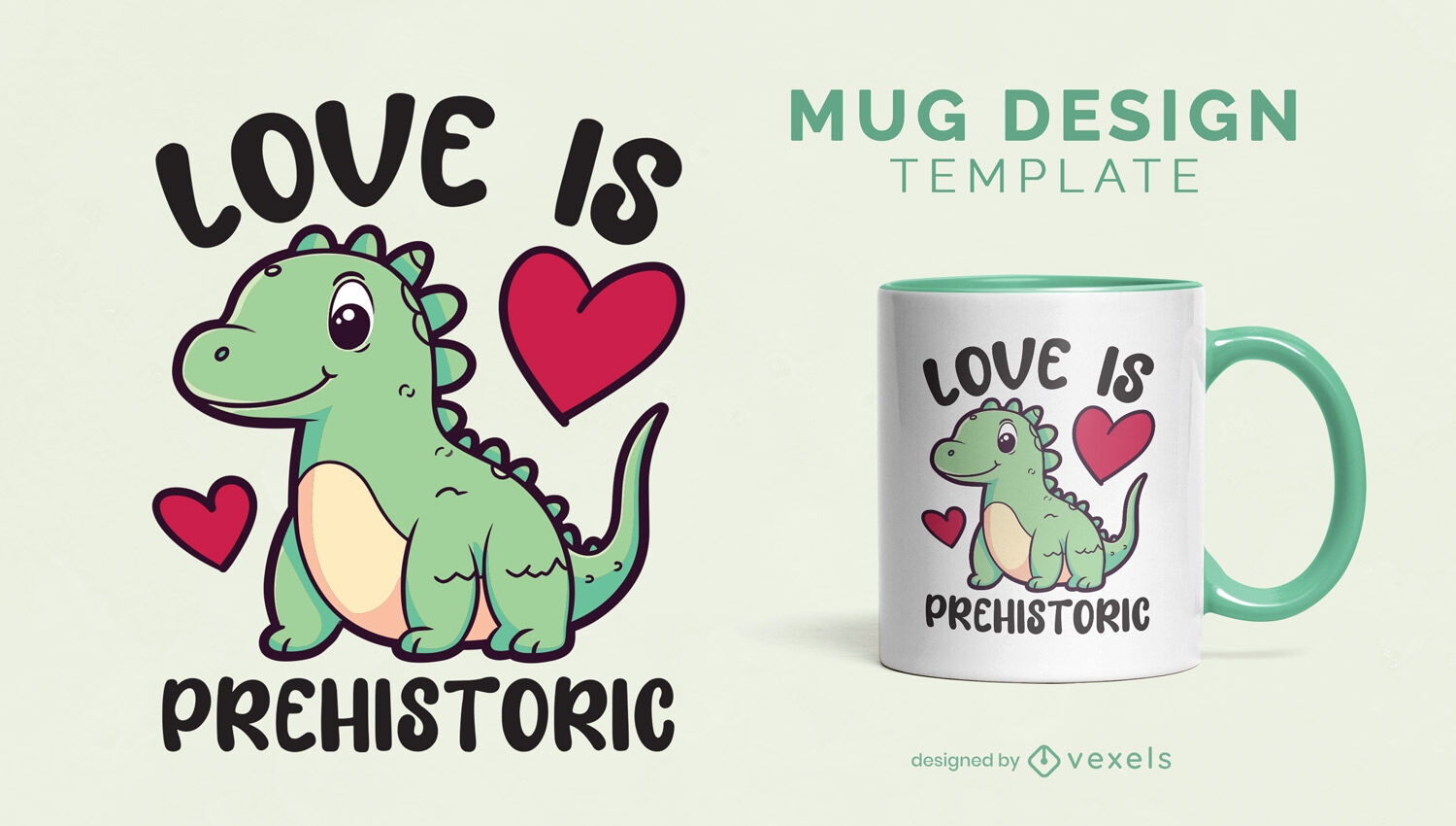 Cute dinosaur mug design