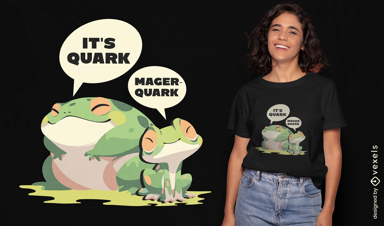 Diseño de camiseta de dos ranas cartoo