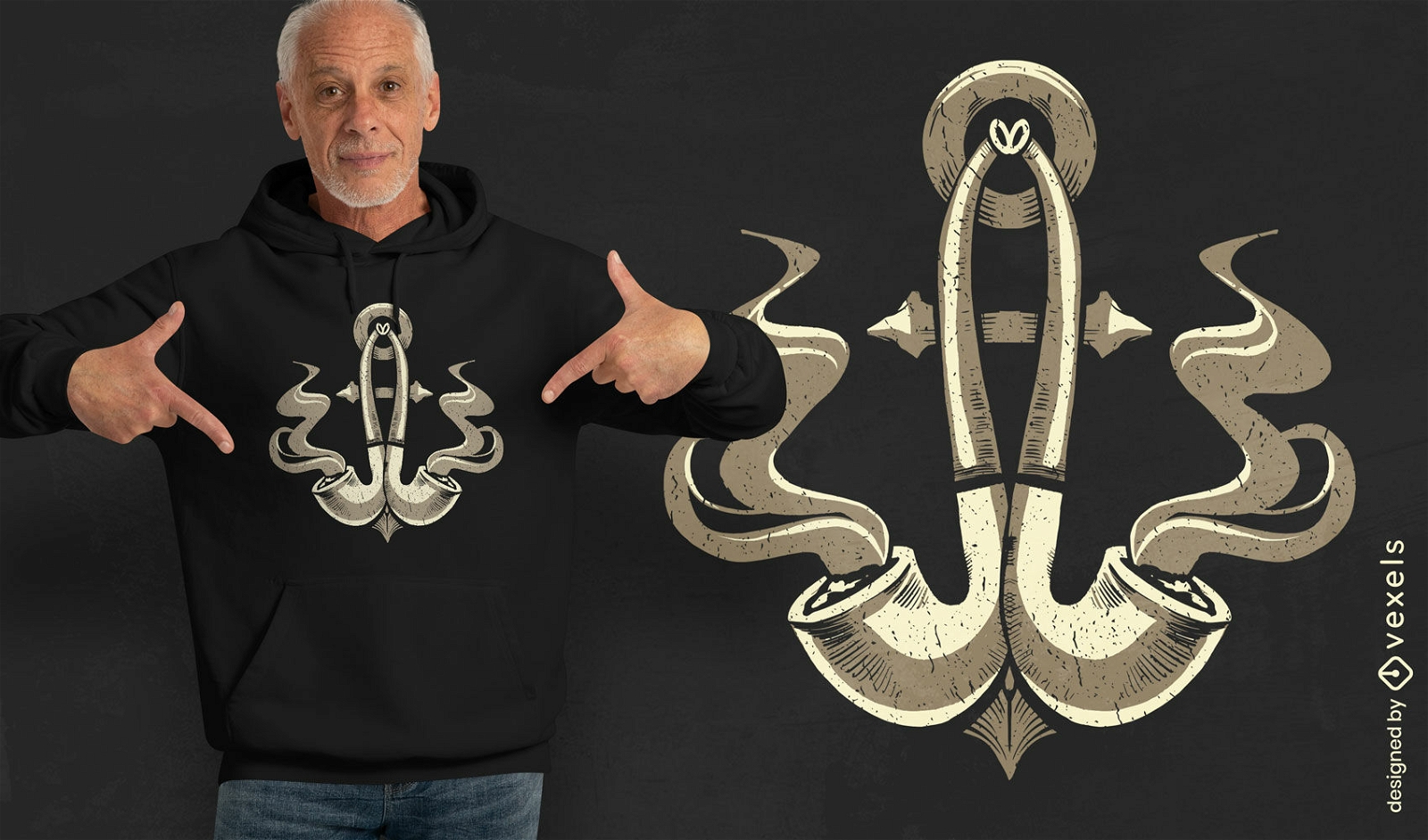 Anchor made of pipes t-shirt design