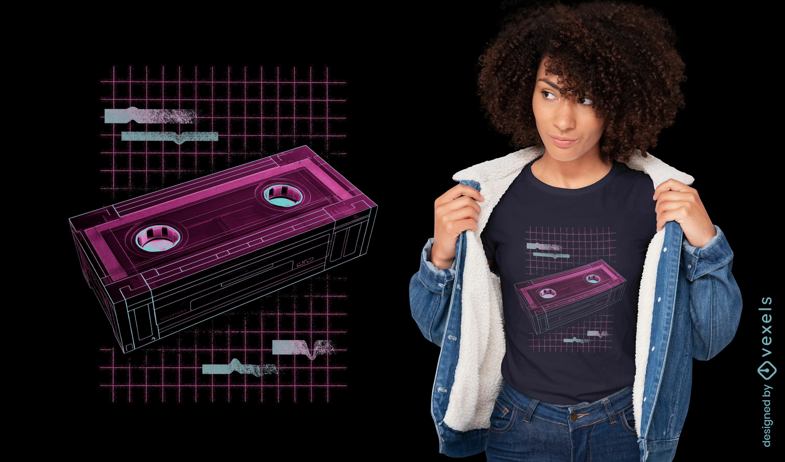 Diseño de camiseta Vaporwave VHS.