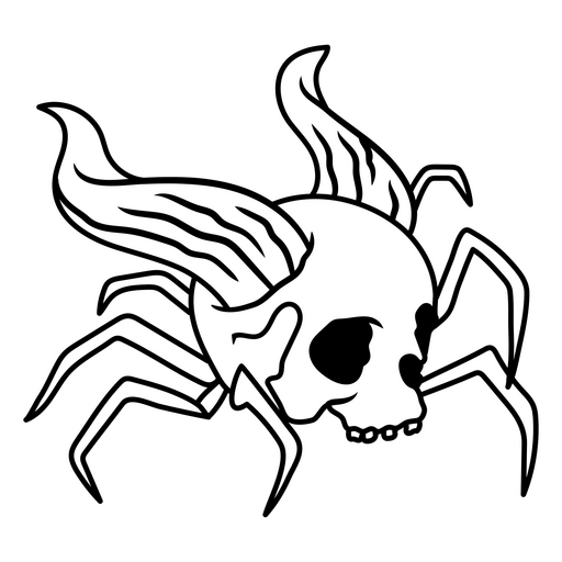 Ilustração única de crânio de criatura Desenho PNG