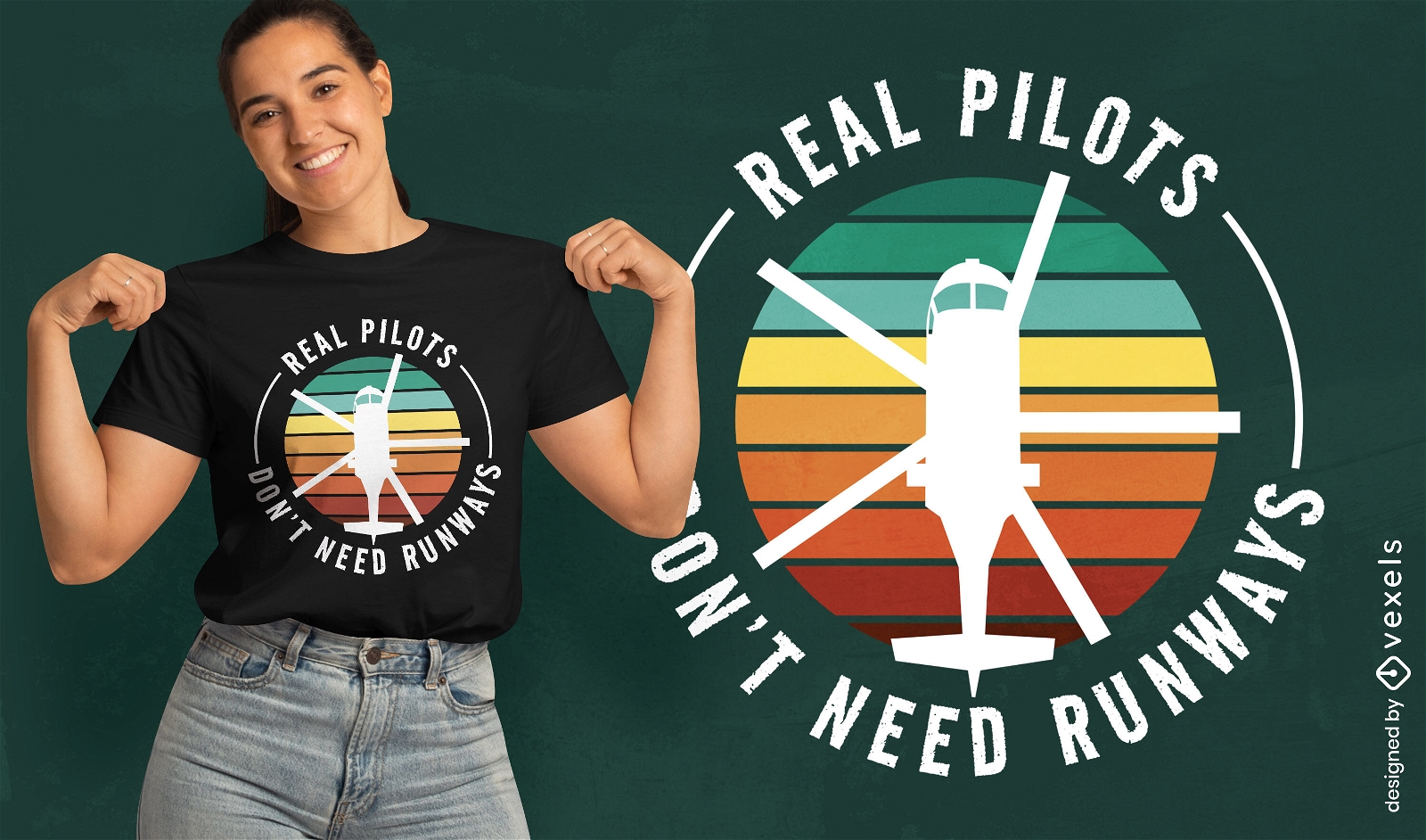 Real pilots don't need runways t-shirt design