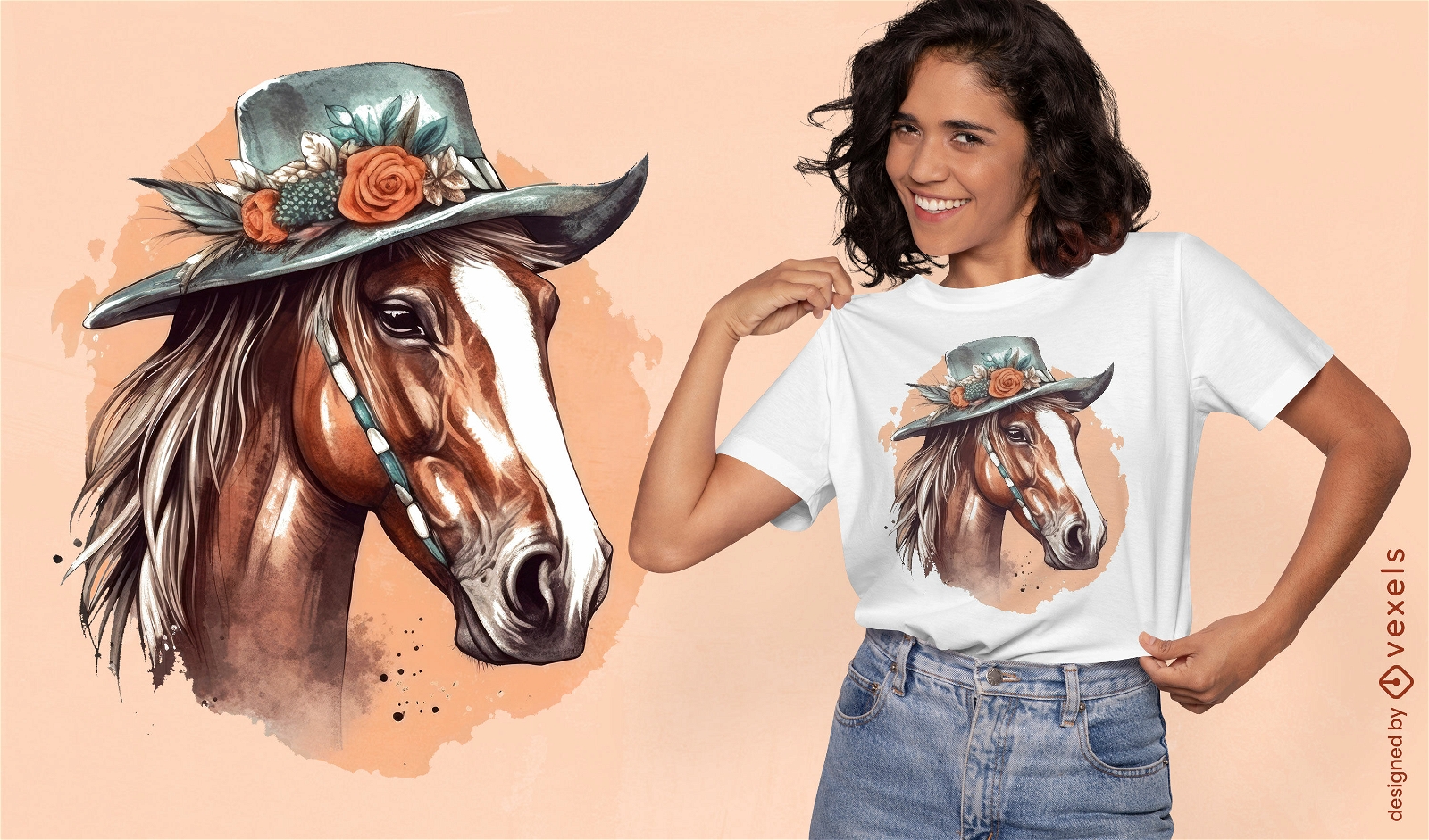 Design de camiseta de cavalo bo?mio