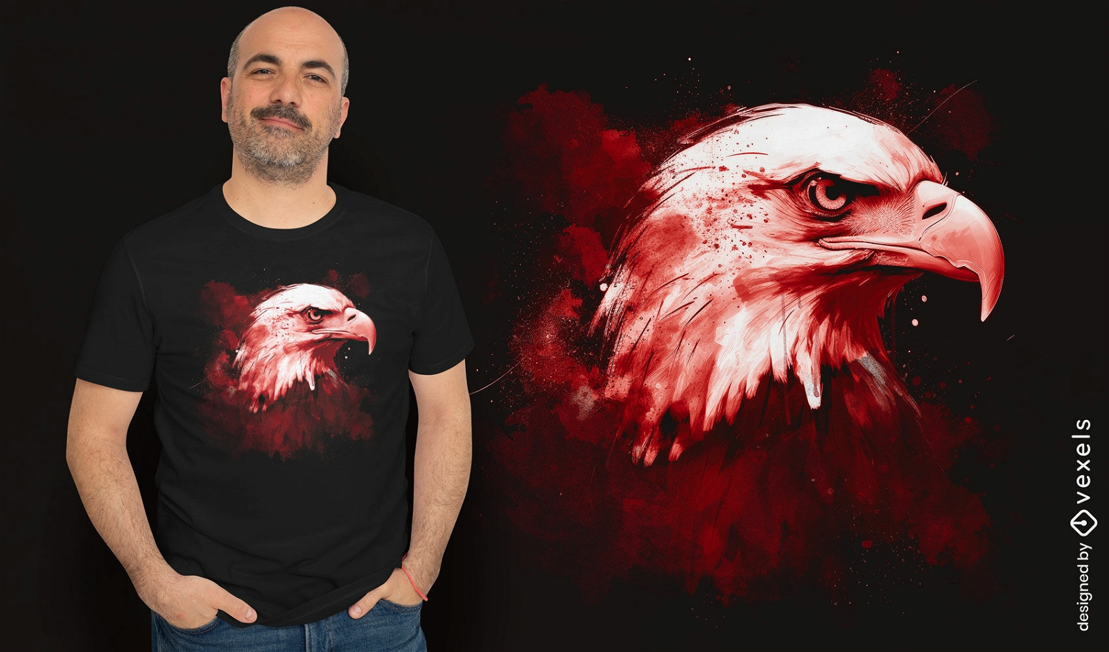 Diseño de camiseta de águila abstracta.