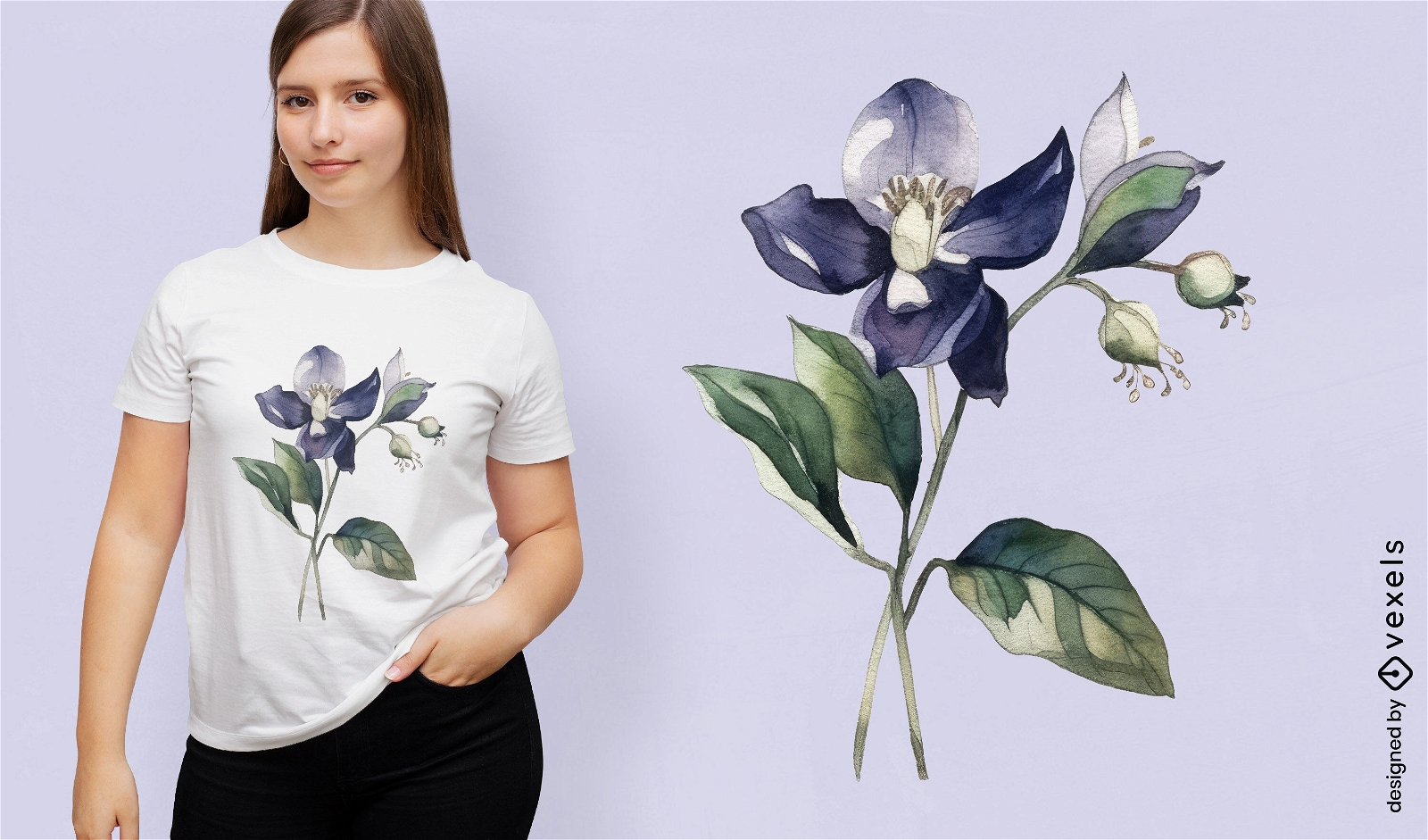 Diseño de camiseta de flor de belladona