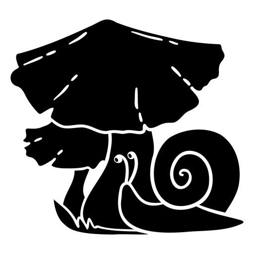 Design de silhueta de caracol e cogumelo caprichoso Desenho PNG