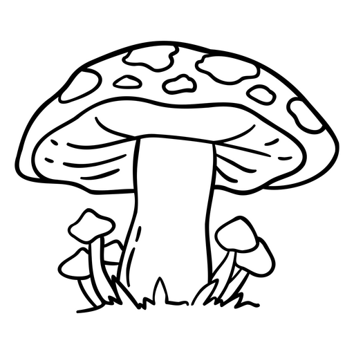 Ilustração estilizada de cogumelo com detalhes intrincados Desenho PNG