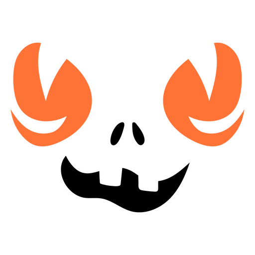 Playful halloween skull design with fiery eyes PNG Design