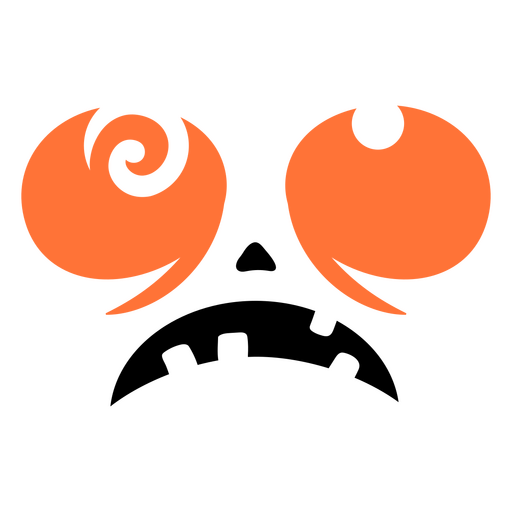 Verspielte Totenkopf-Illustration mit leuchtend orangefarbenen Akzenten PNG-Design