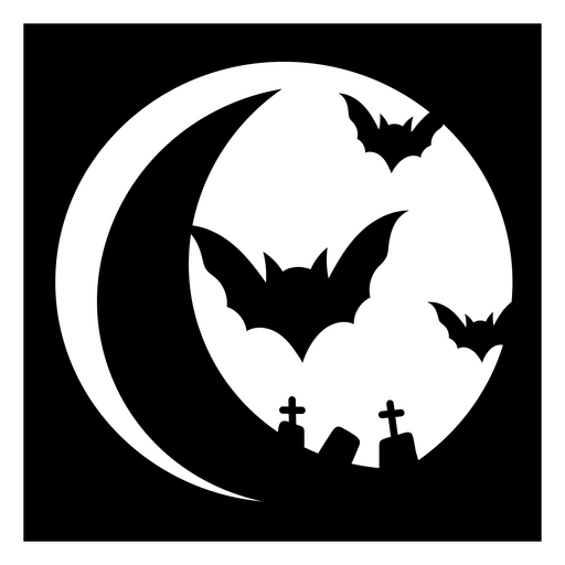Design gráfico de morcego e lua assustadores Desenho PNG