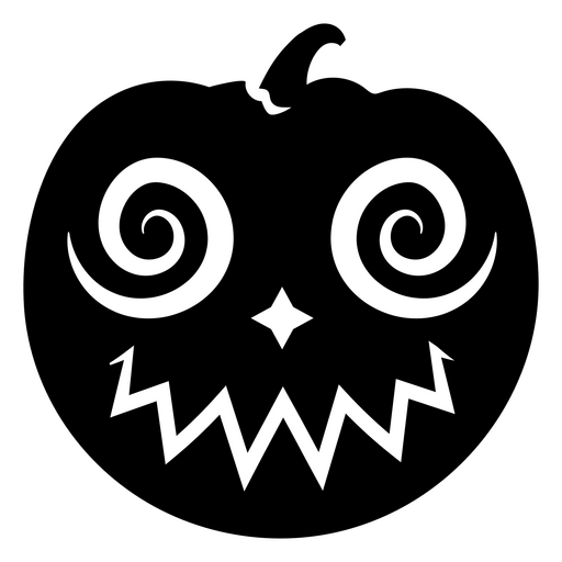 Design assustador de abóbora com olhos redemoinhos Desenho PNG