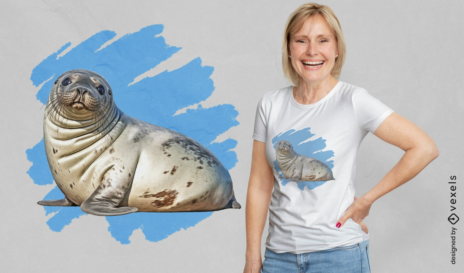 Relaxing seal graphic t-shirt design