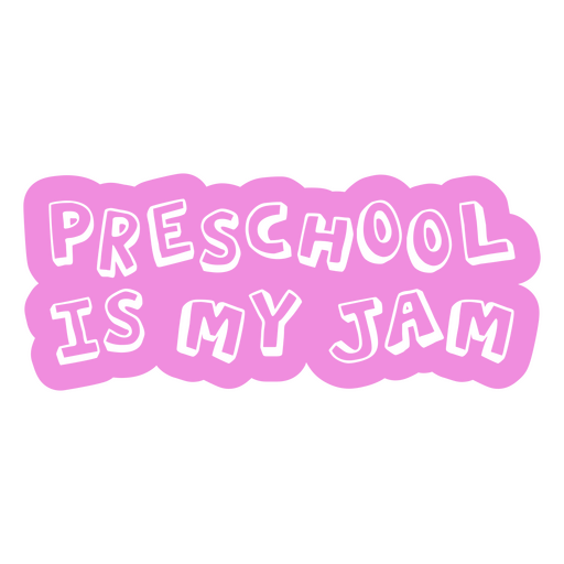 A pré-escola é meu adesivo rosa geléia Desenho PNG