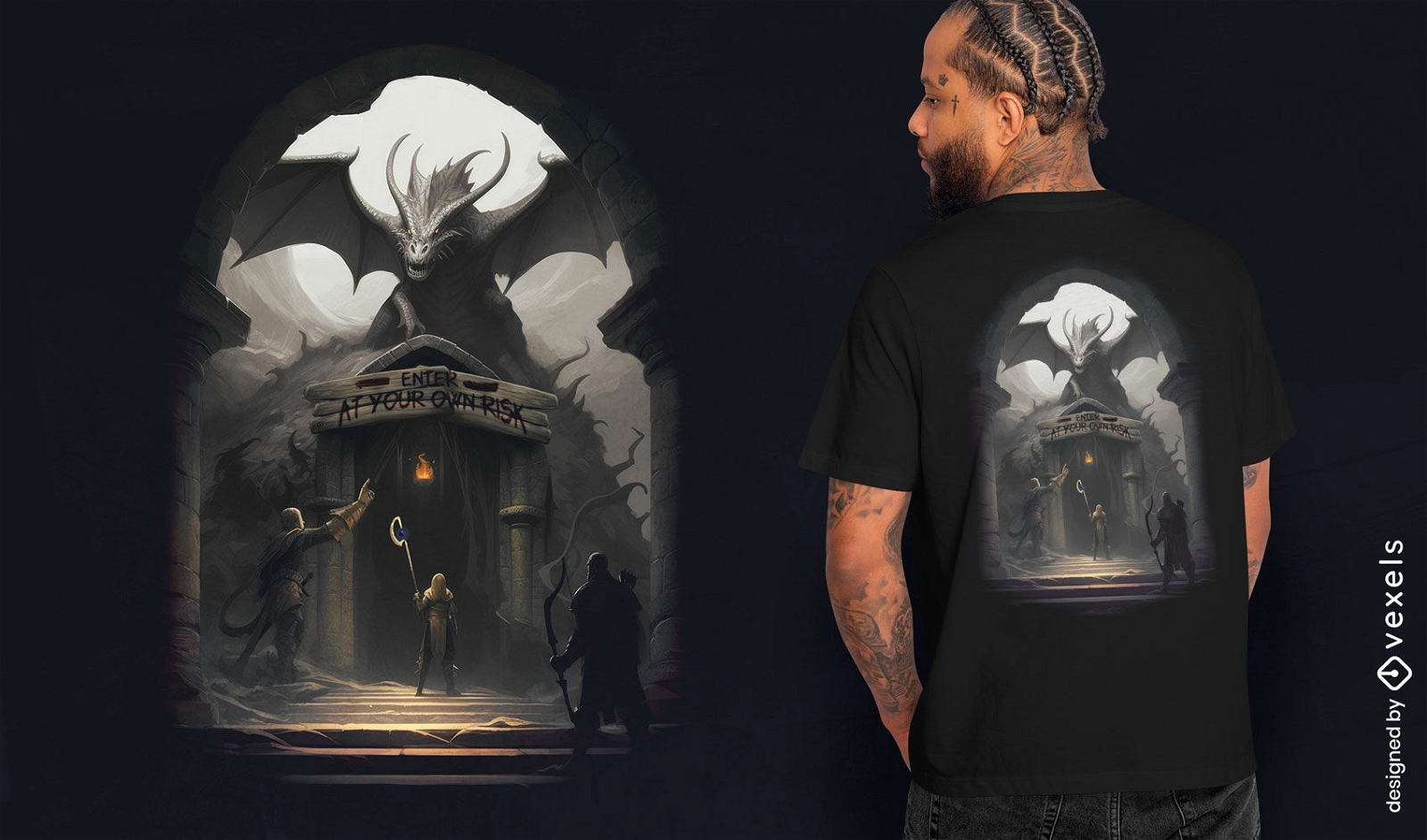 Mysteri?ses Dungeon-Abenteuer-T-Shirt-Design