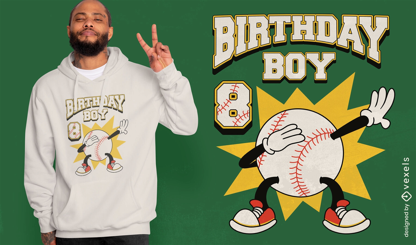 Diseño de camiseta de cumpleaños de baseball dab