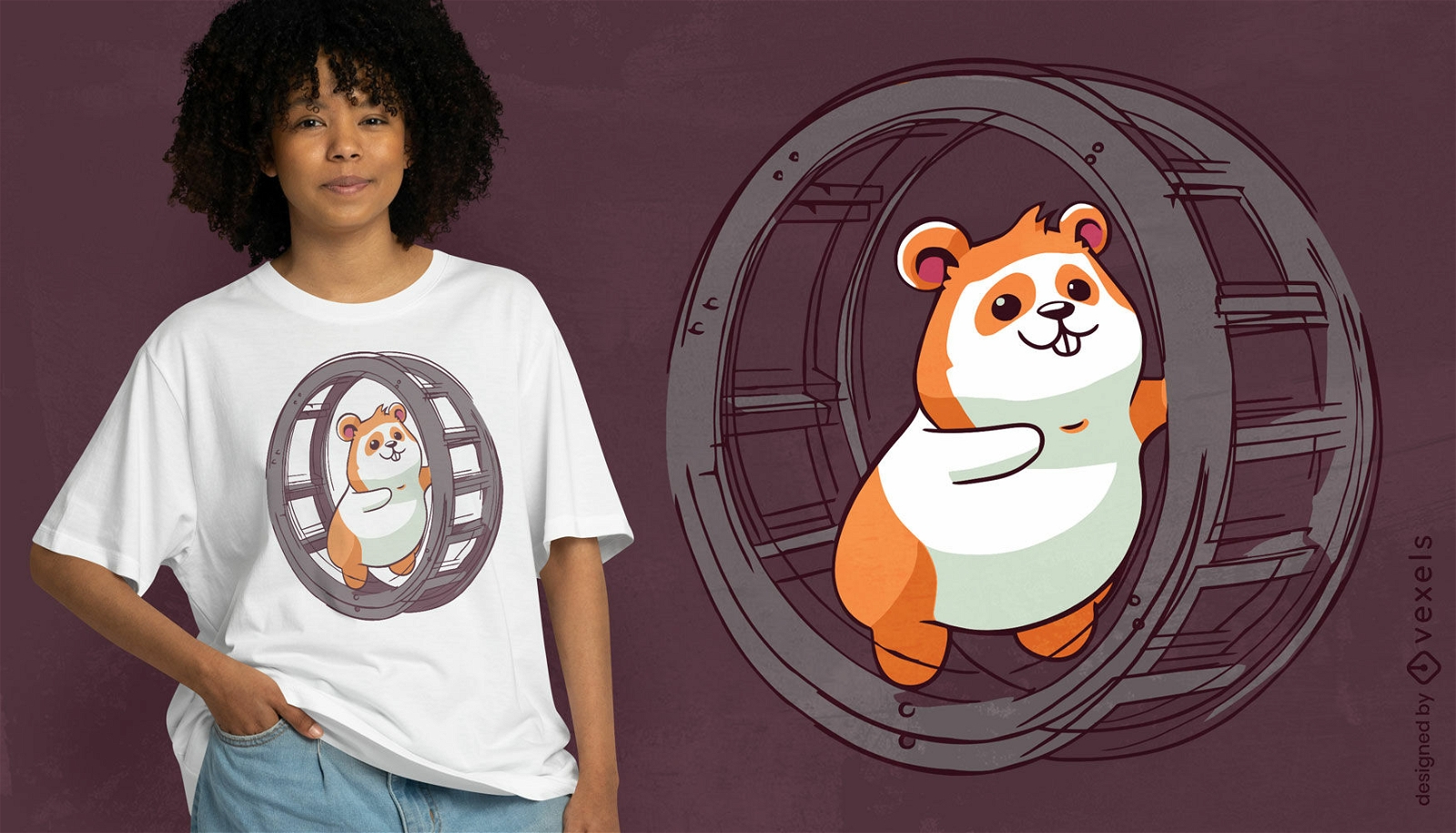 Hamster on a whell t-shirt design