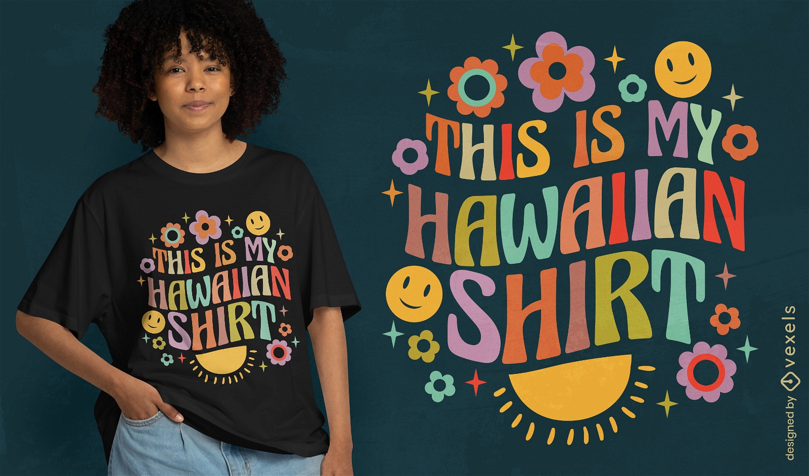 Hawaii summer graphic t-shirt design tropical Vector Image