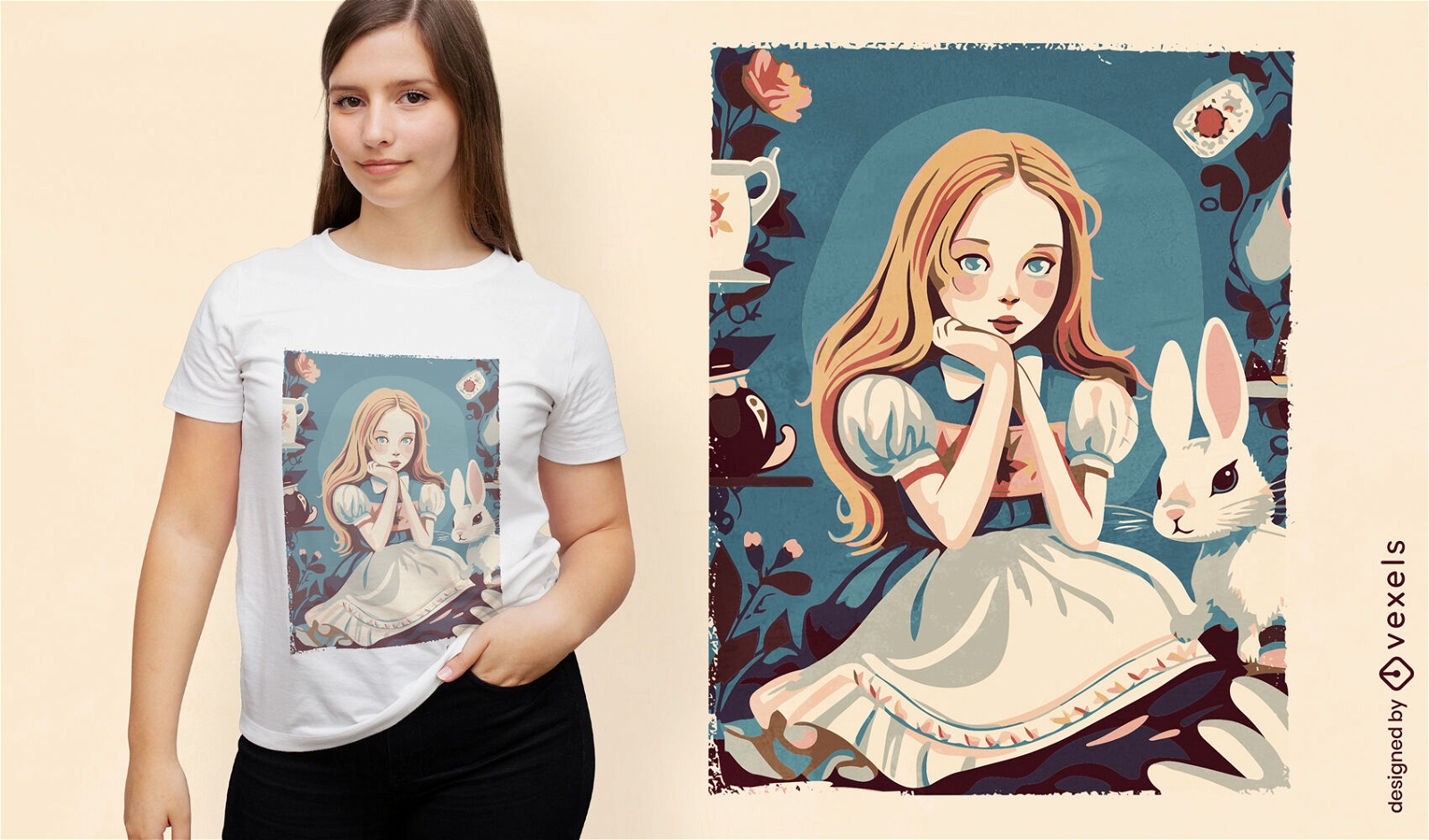 Girl with a bunny t-shirt design