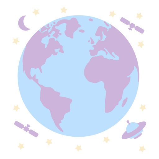 The earth is surrounded by stars and planets PNG Design