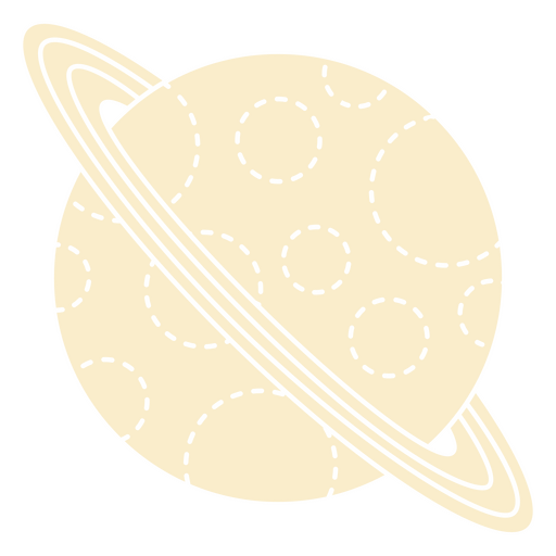 El planeta Saturno con un círculo a su alrededor. Diseño PNG