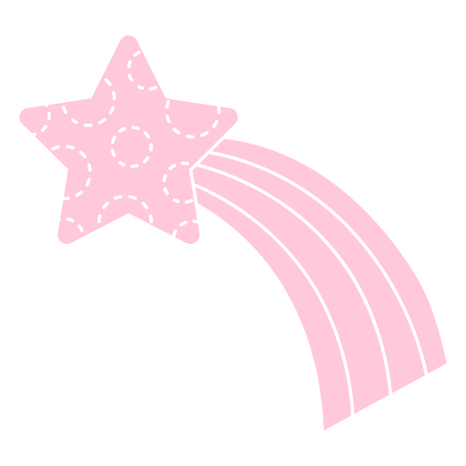 Estrella rosa volando sobre un fondo negro Diseño PNG