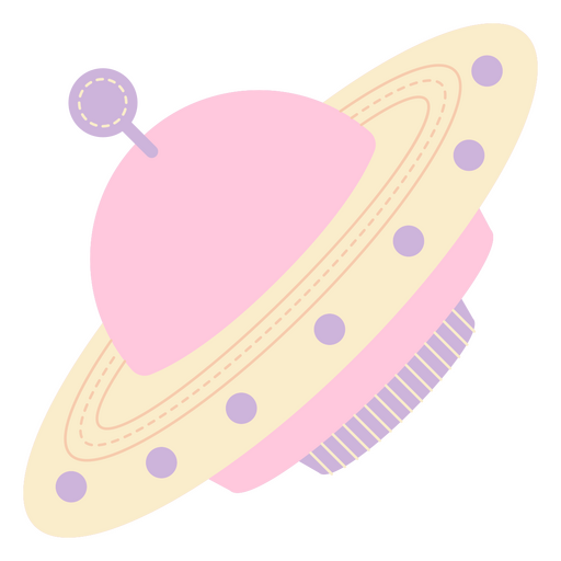 Pink ufo spaceship PNG Design