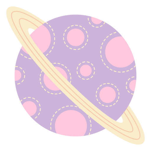 Ícone plano de Saturno em tons pastel Desenho PNG