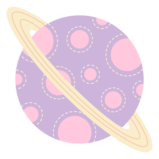 Icono plano de Saturno en colores pastel Diseño PNG