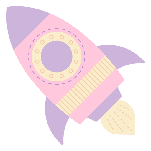 Pink and yellow rocket ship PNG Design