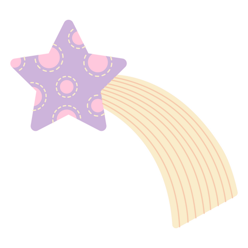 Estrela roxa com fundo de bolinhas Desenho PNG