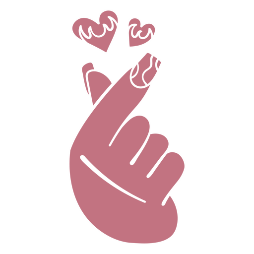 Mão rosa com um coração rosa Desenho PNG
