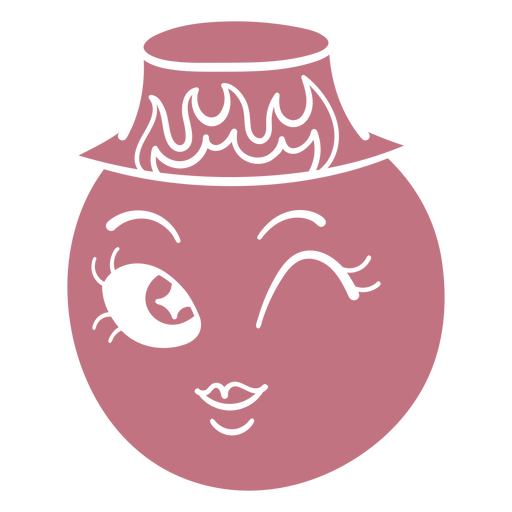 Melocotón rosa con un sombrero en la cabeza. Diseño PNG