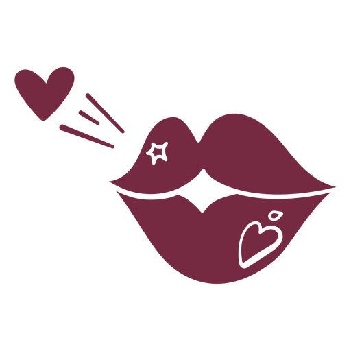 Red lipstick with a heart on it PNG Design