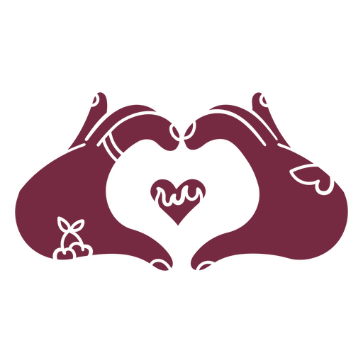 Two hands making a heart shape cut out PNG Design