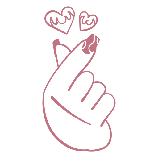 Hand with a heart pointing at a black background PNG Design