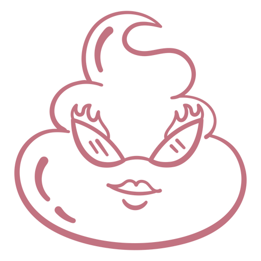 Pink poop icon PNG Design
