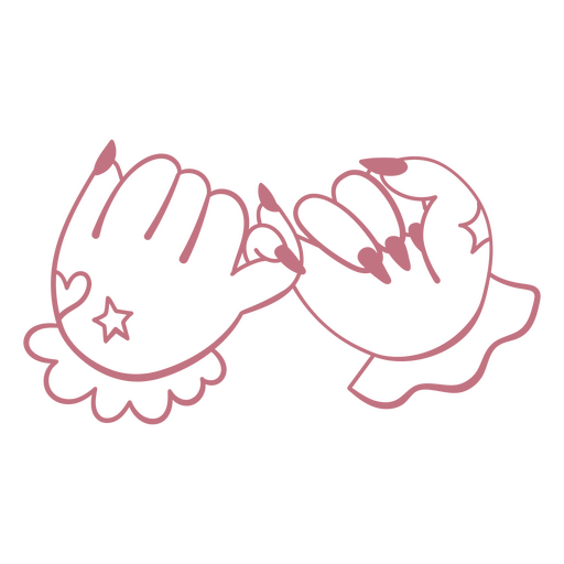 Pair of hands pinky promise PNG Design