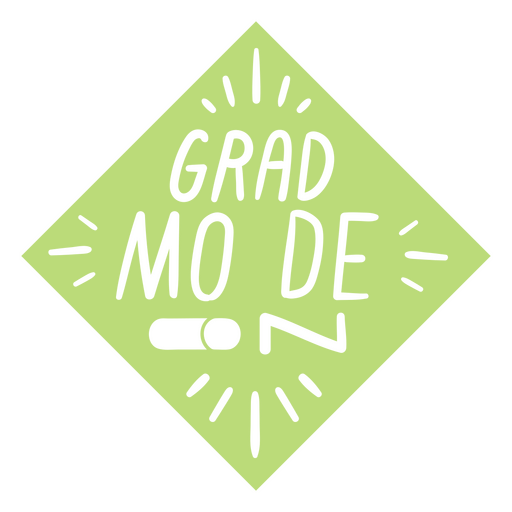 Logotipo verde com as palavras grad mode Desenho PNG