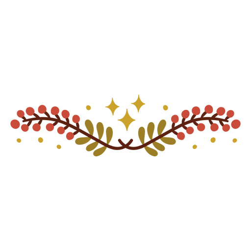 Banner com folhas e estrelas Desenho PNG