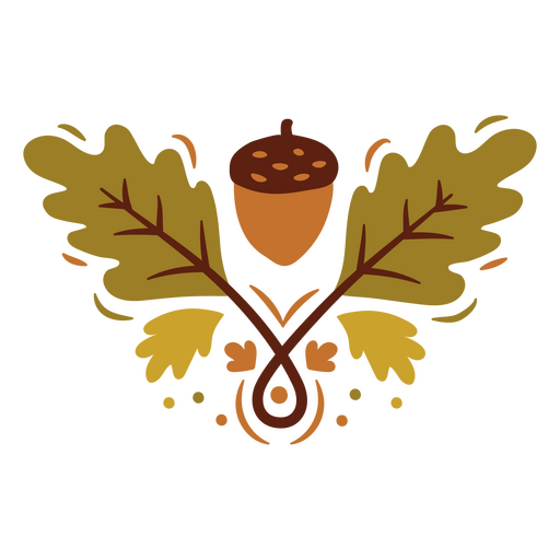 Oak leaf and acorn PNG Design