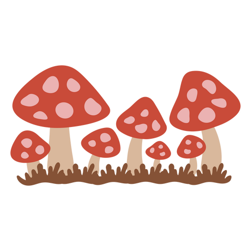 Grupo de cogumelos Desenho PNG