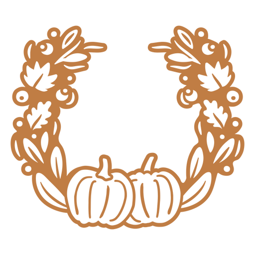 Autumn-themed pumpkin wreath design PNG Design