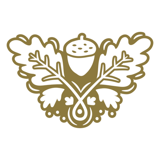 Logo aus Blattgold und Eichel PNG-Design