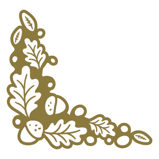 Gold leaf and acorn design PNG Design