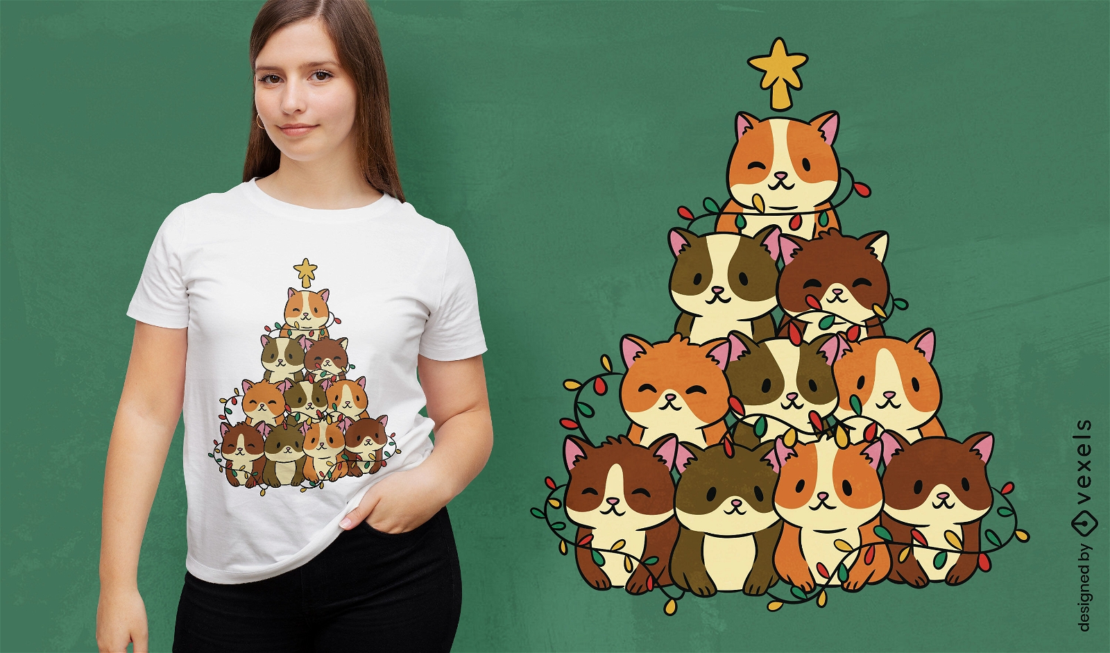 Hamster-Weihnachtsbaum-T-Shirt-Design